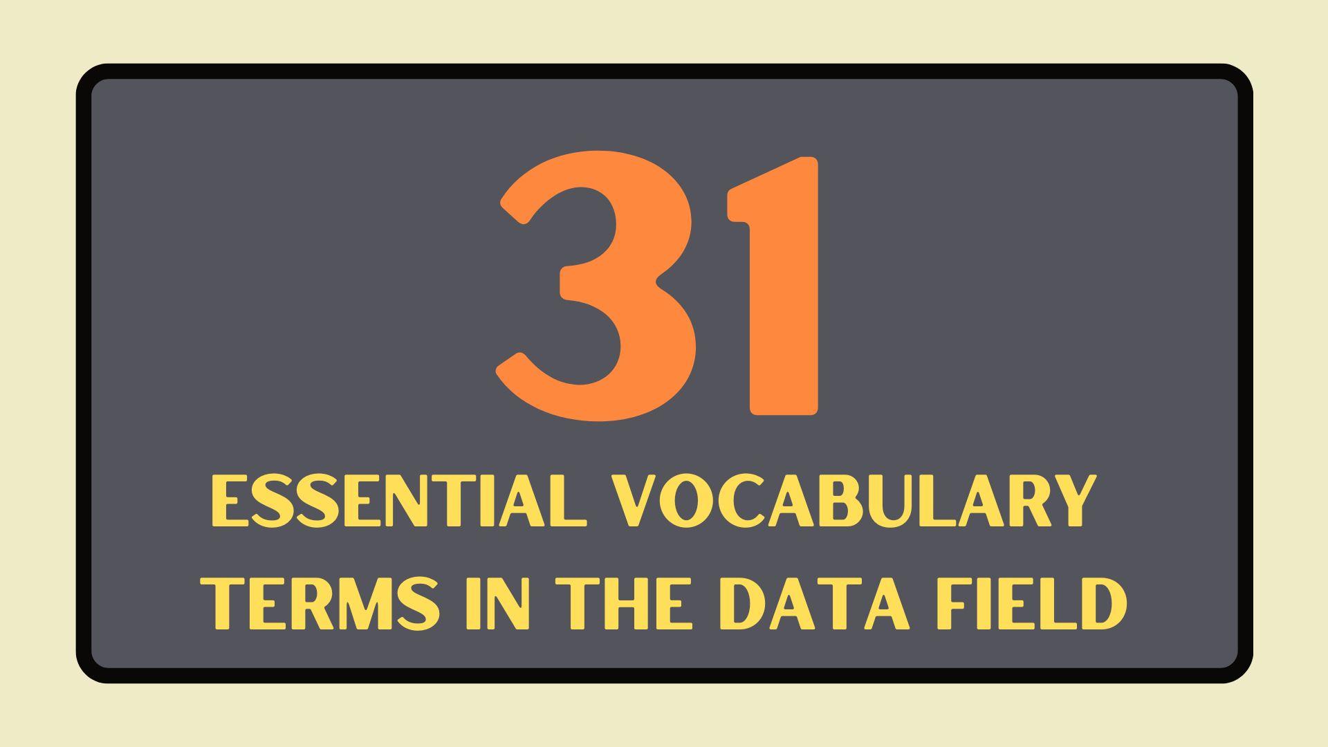 31 Essential Vocabulary Terms in the Data Field